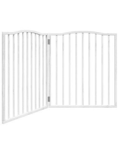 Cancello per Cani Pieghevole 2 Pannelli Bianco 160 cm Pioppo