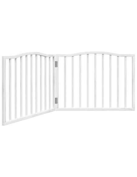Cancello per Cani Pieghevole 2 Pannelli Bianco 160 cm Pioppo