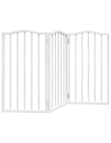 Cancello per Cani Pieghevole 3 Pannelli Bianco 150 cm Pioppo