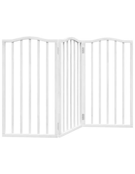 Cancello per Cani Pieghevole 3 Pannelli Bianco 150 cm Pioppo