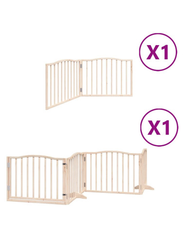 Cancello per Cani Pieghevole 6 Pannelli 480 cm Legno di Pioppo
