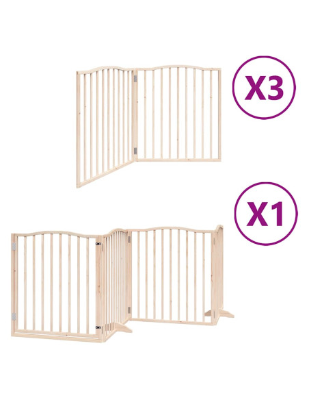 Cancello per Cani Porta Pieghevole 10 Pannelli 800 cm in Pioppo