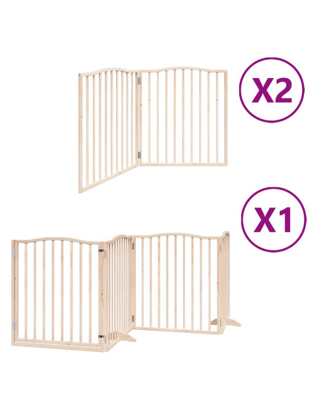 Cancello per Cani Porta Pieghevole 8 Pannelli 640 cm in Pioppo