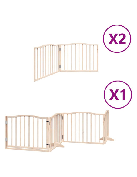 Cancello per Cani Porta Pieghevole 8 Pannelli 640 cm in Pioppo