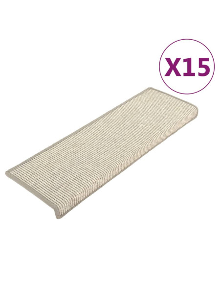 Tappetini per scale 15 pz 65x21x4 cm argento bordo rettangolare