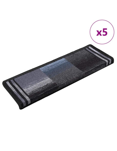 Tappetini per Scale Autoadesivi 5 pz 65x21x4 cm Nero e Grigio