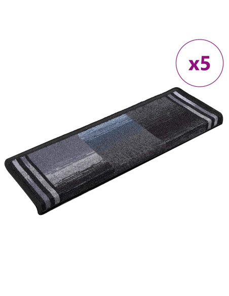 Tappetini per Scale Autoadesivi 5 pz 65x21x4 cm Nero e Grigio