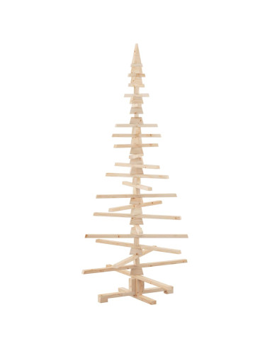 Albero di Natale Decorativo in Legno 180 cm Legno Massello Pino