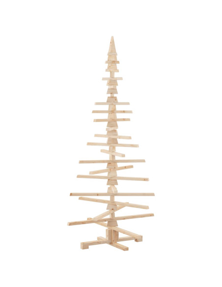 Albero di Natale Decorativo in Legno 180 cm Legno Massello Pino