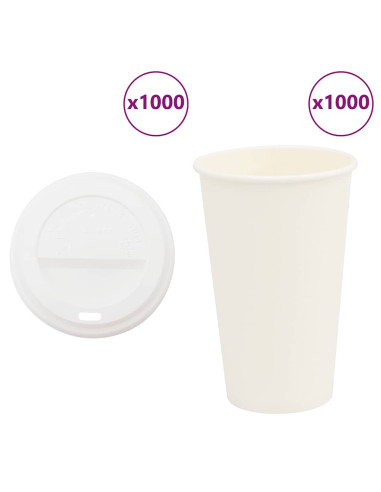Tazze da Caffè in Carta con Coperchi 1000 pz 16oz 400 ml