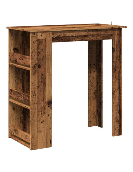Tavolo da Bar con Ripiano Legno Antico 102x50x103,5 cm
