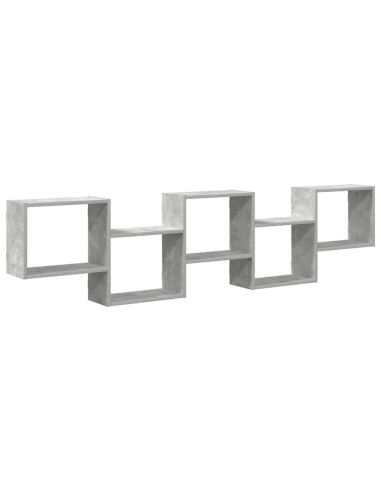 Mensola a Cubo da Parete 5 Scomparti Truciolato Grigio Cemento