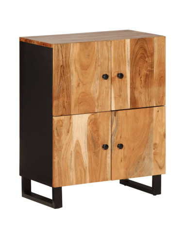 Credenza con 4 Ante 60x33x75 cm in Legno Massello di Acacia