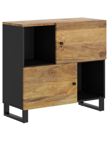 Credenza con 2 Ante 80x33x75 cm in Legno Massello di Mango