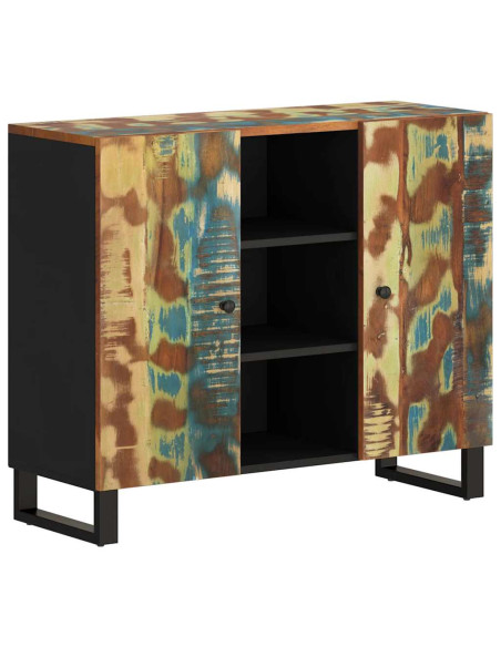Credenza con 2 Ante 90x33x75 cm in Legno Massello di Recupero