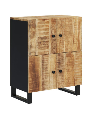 Credenza con 4 Ante 60x33x75 cm in Legno Massello di Mango