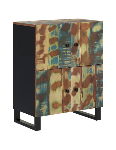 Credenza con 4 Ante 60x33x75 cm in Legno Massello di Recupero