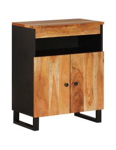 Credenza con 2 Ante 60x33x75 cm in Legno Massello di Acacia