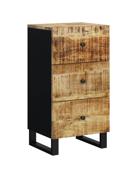 Credenza con 3 Cassetti 40x33,5x75 cm Legno Massello di Mango