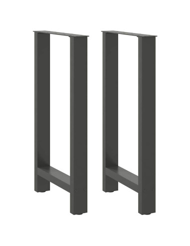 Gambe per tavolo da bar antracite 2 pz 40x(90-91) cm in acciaio