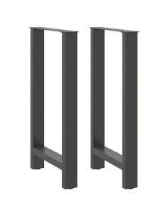 Gambe per tavolo da bar antracite 2 pz 50x(90-91) cm in acciaio