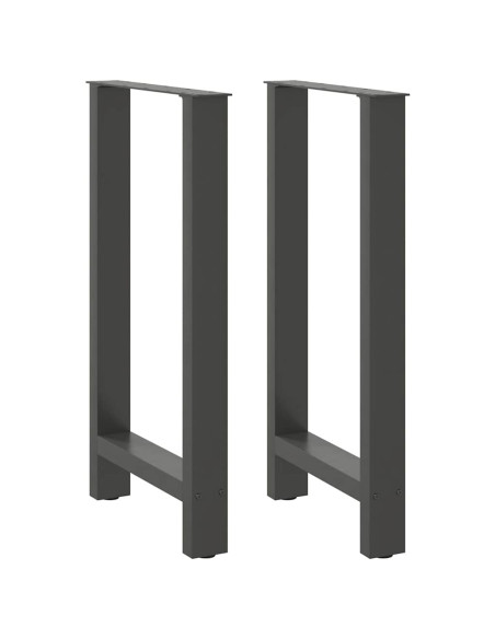 Gambe per tavolo da bar antracite 2 pz 50x(90-91) cm in acciaio