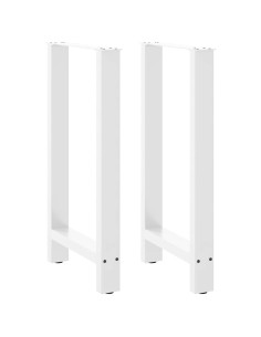 Gambe per tavolo da bar bianche 2 pz 50x(90-91) cm in acciaio