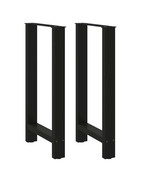Gambe per tavolo da bar nere 2 pz 40x(90-91) cm in acciaio