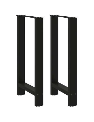 Gambe per tavolo da bar nere 2 pz 50x(90-91) cm in acciaio
