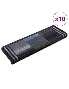 Tappetini per Scale Autoadesivi 10 pz 65x21x4 cm Nero e Grigio