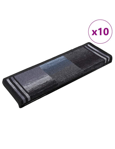 Tappetini per Scale Autoadesivi 10 pz 65x21x4 cm Nero e Grigio