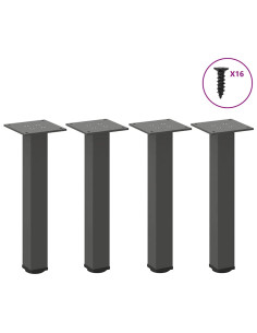 Gambe per tavolino 4 pz Antracite 42-44 cm Acciaio