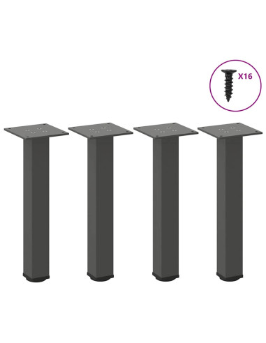Gambe per tavolino 4 pz Antracite 42-44 cm Acciaio