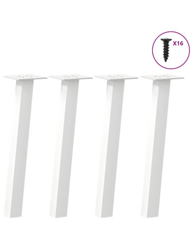 Gambe per tavolino da caffè 4 pz Bianche 30 cm Acciaio