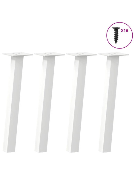 Gambe per tavolino da caffè 4 pz Bianche 30 cm Acciaio