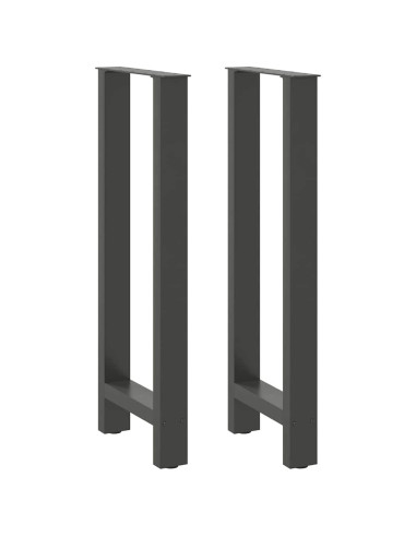 Gambe per tavolo da bar antracite 2 pz 40x(100-101) cm in acciaio