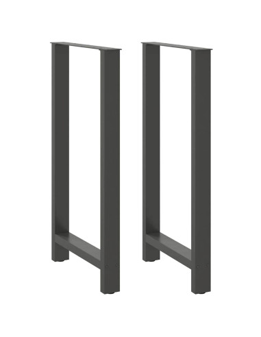 Gambe per tavolo da bar antracite 2 pz 60x(110-111) cm in acciaio