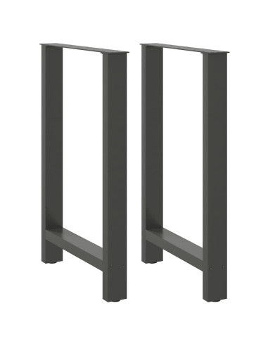 Gambe per tavolo da bar antracite 2 pz 60x(90-91) cm in acciaio