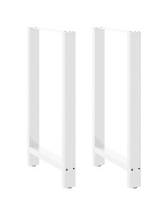 Gambe per tavolo da bar bianche 2 pz 60x(100-101) cm in acciaio
