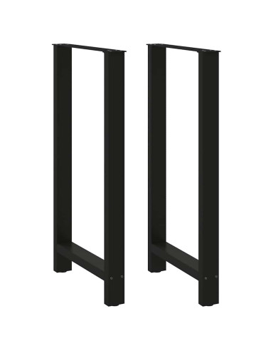 Gambe per tavolo da bar nere 2 pz 60x(110-111) cm in acciaio