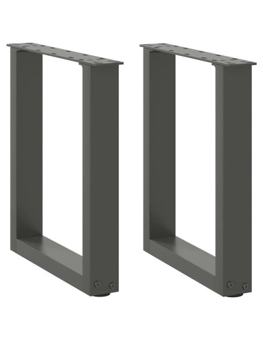 Gambe per Tavolino da Caffè a Forma di U 2 pz Antracite 38x(42-43) cm Acciaio