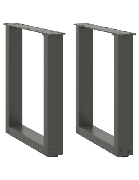 Gambe per Tavolino da Caffè a Forma di U 2 pz Antracite 38x(42-43) cm Acciaio