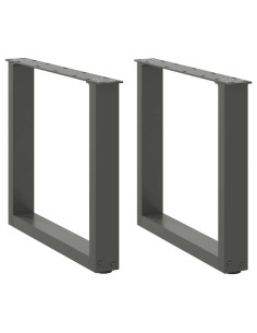 Gambe per Tavolino da Caffè a Forma di U 2 pz Antracite 50x(42-43) cm Acciaio