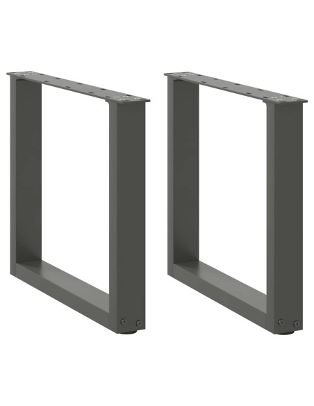 Gambe per Tavolino da Caffè a Forma di U 2 pz Antracite 50x(42-43) cm Acciaio