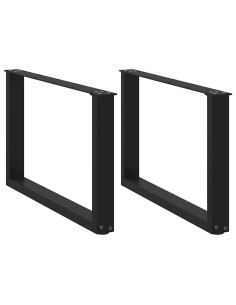 Gambe per Tavolino da Caffè a Forma di U 2 pz Nere 60x(42-43) cm Acciaio