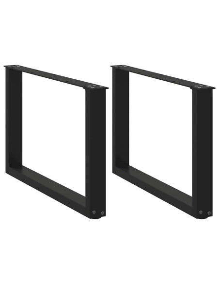 Gambe per Tavolino da Caffè a Forma di U 2 pz Nere 60x(42-43) cm Acciaio