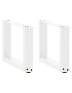 Gambe per Tavolino da Caffè a Forma di U 2 pz Bianche 30x(30-31) cm Acciaio