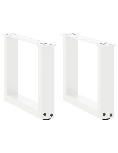 Gambe per Tavolino da Caffè a Forma di U 2 pz Bianche 30x(30-31) cm Acciaio