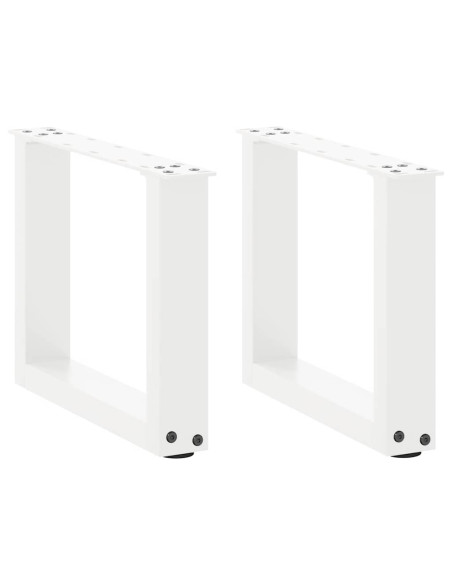 Gambe per Tavolino da Caffè a Forma di U 2 pz Bianche 30x(30-31) cm Acciaio