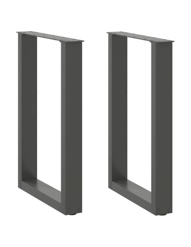 Gambe per tavolo da pranzo a forma di U 2 pz Antracite 50x(72-73) cm Acciaio